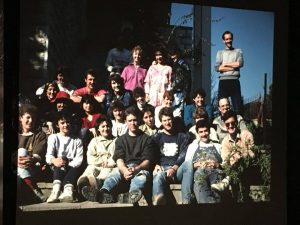 A photo of a group of volunteers wearing clothes from the 90s in Nazareth.
